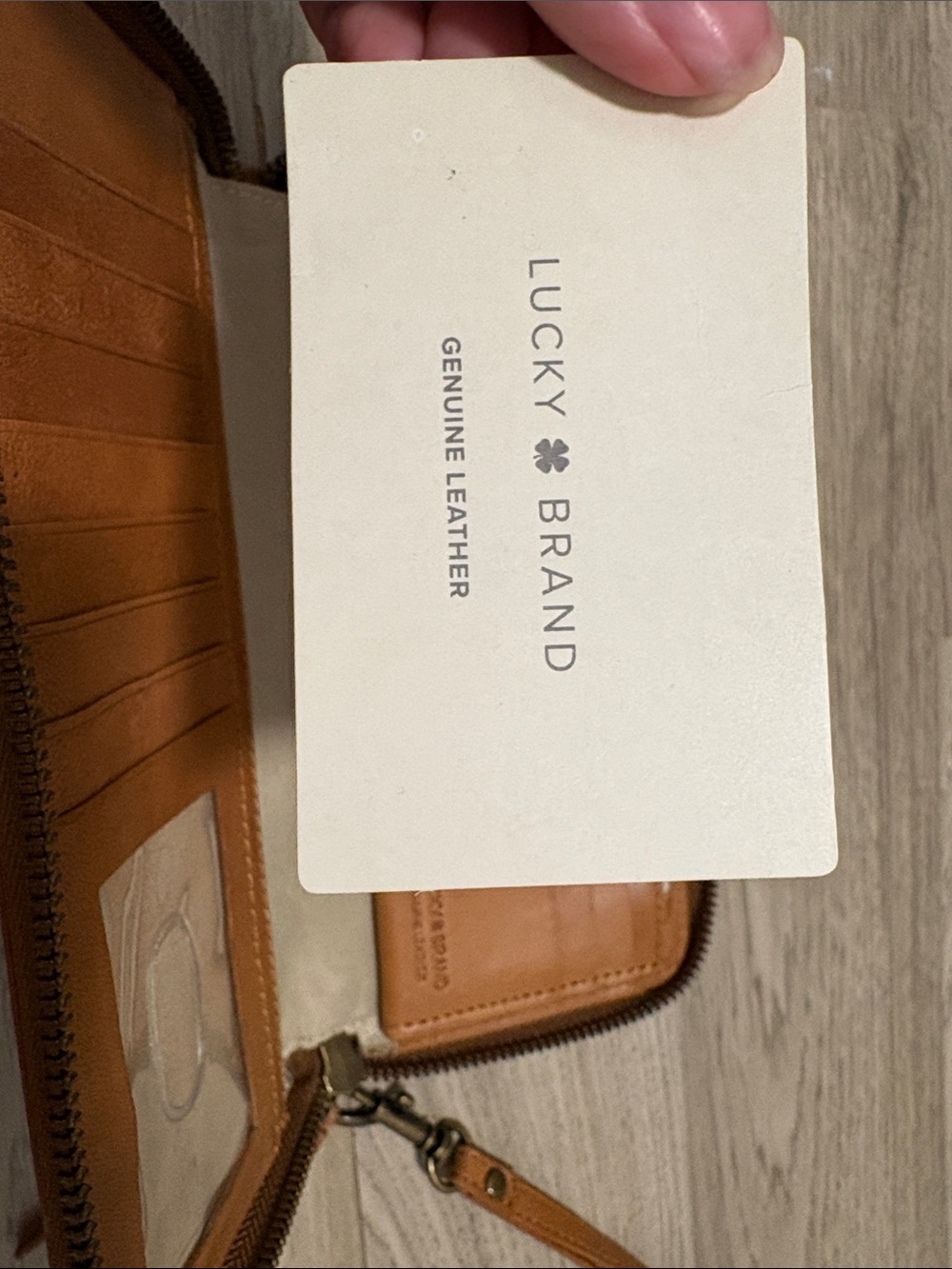 Lucky Brand Leather Wristlet Wallet - Tan Brown - Picture 5 of 5